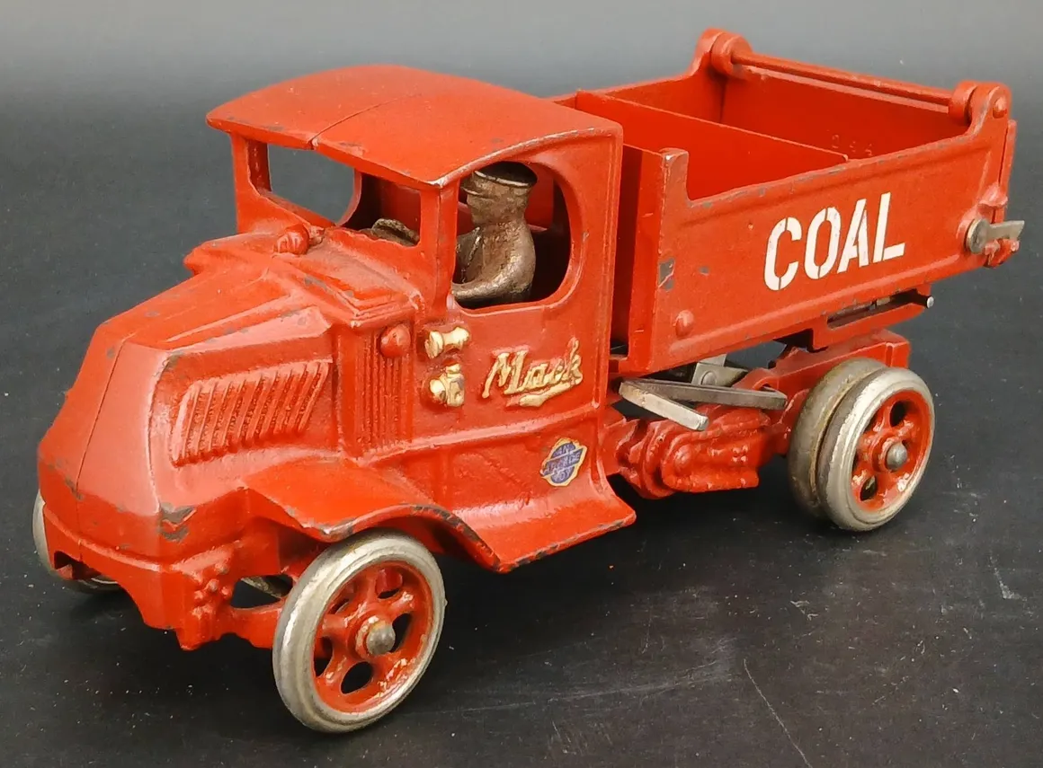 Classic toy truck with coal bed